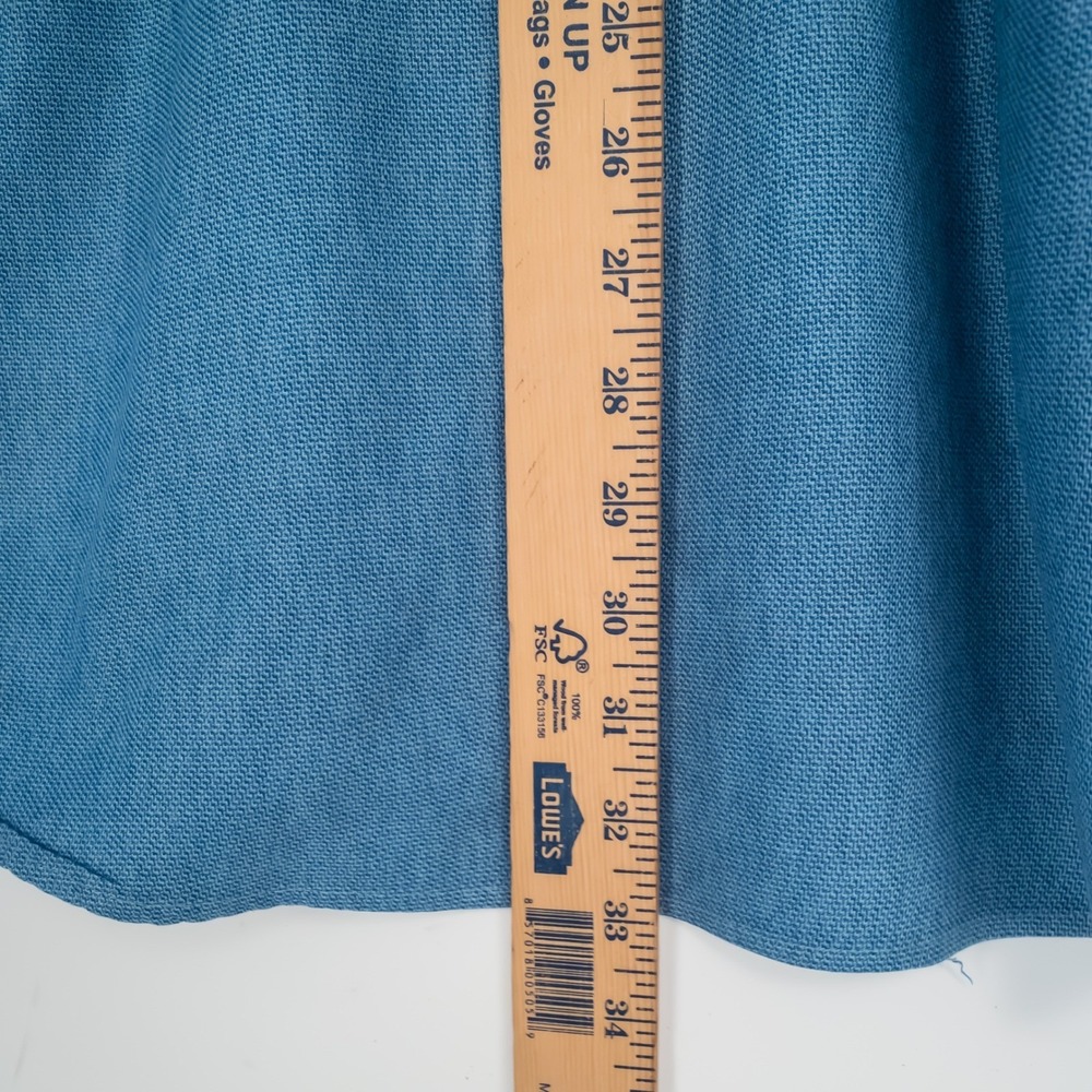 Ermenegildo Zegna Button Down Mens Shirt XL Blue Textured Long Sleeve All Cotton - Picture 13 of 15